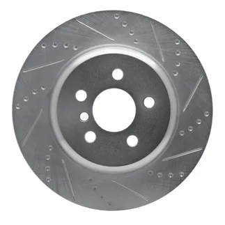 R1 Concepts EDZ-31169D Brake Rotor Drilled and Slotted Silver